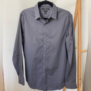 Men's Marc Anthony Slim-Fit Grey Paisley Button-Down Shirt size S